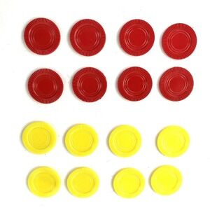 Vintage Yahtzee Red & Yellow Game Pieces Replacement Parts